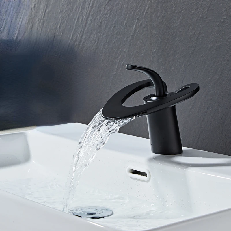 

Bathroom Faucet Hot&Cold Mixer Water Tap Bath Waterfall Basin Sink Faucet