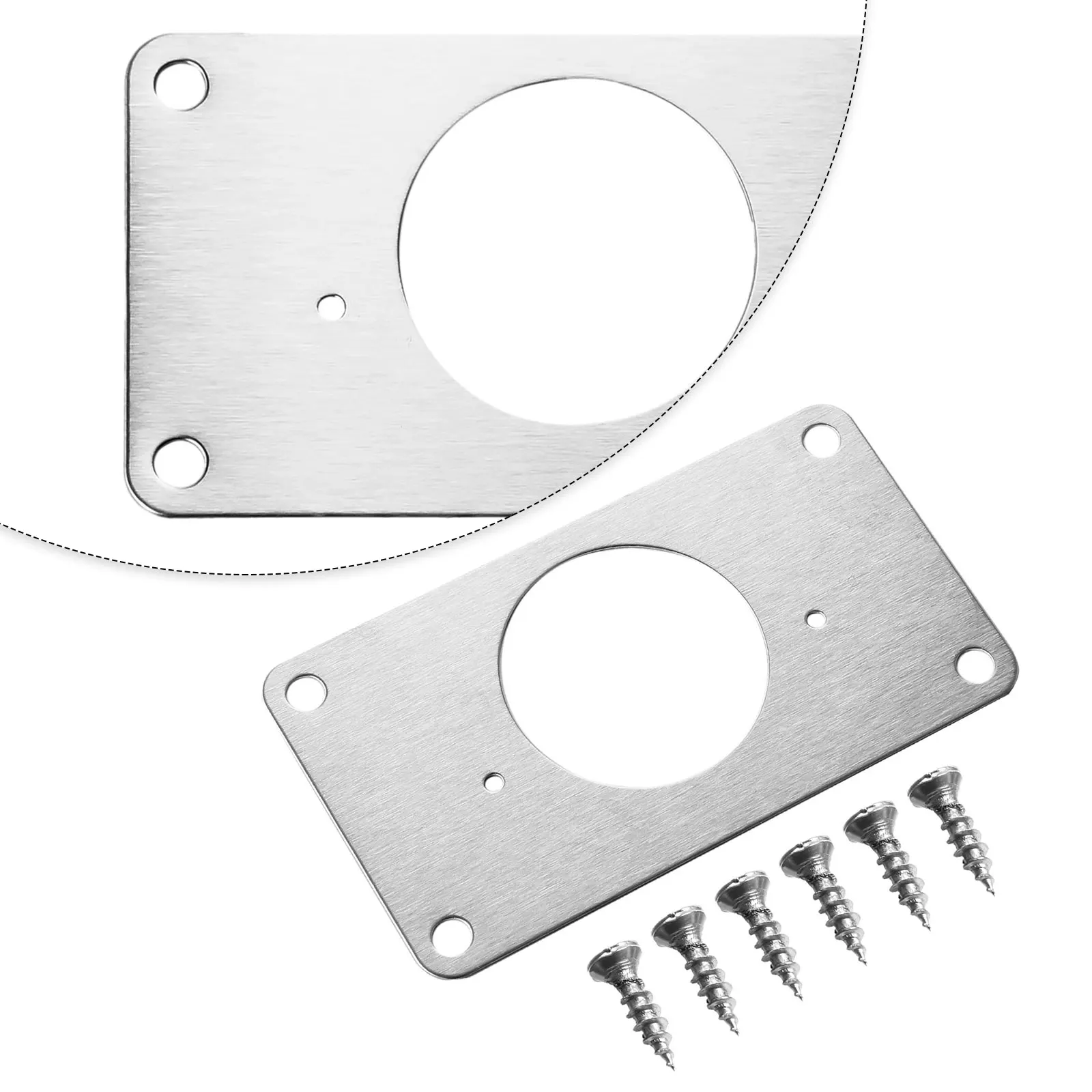 Description Picture 6 of itemCabinet Hinge Repair Plate Kit Stainless Steel Door Hinge Mounting Plate With Holes For Home Kitchen Cupboard Furniture