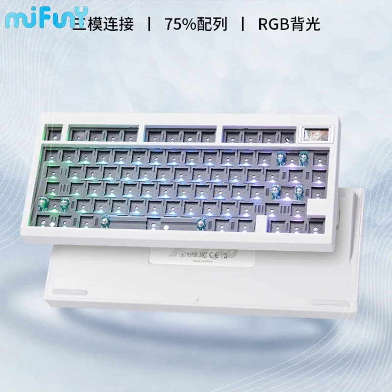 

Комплект беспроводной механической клавиатуры MiFuny GMK81, с подсветкой RGB, 81 клавиша, поддержка клавиатуры, три режима, под заказ