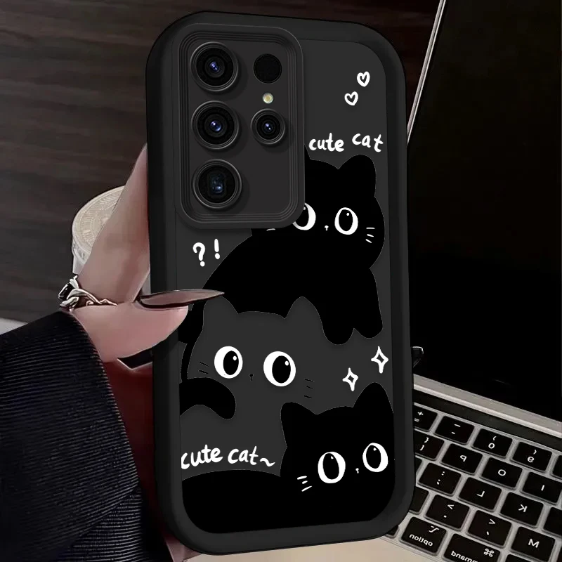 Adorable Black Cat Soft Phone Case Cover
