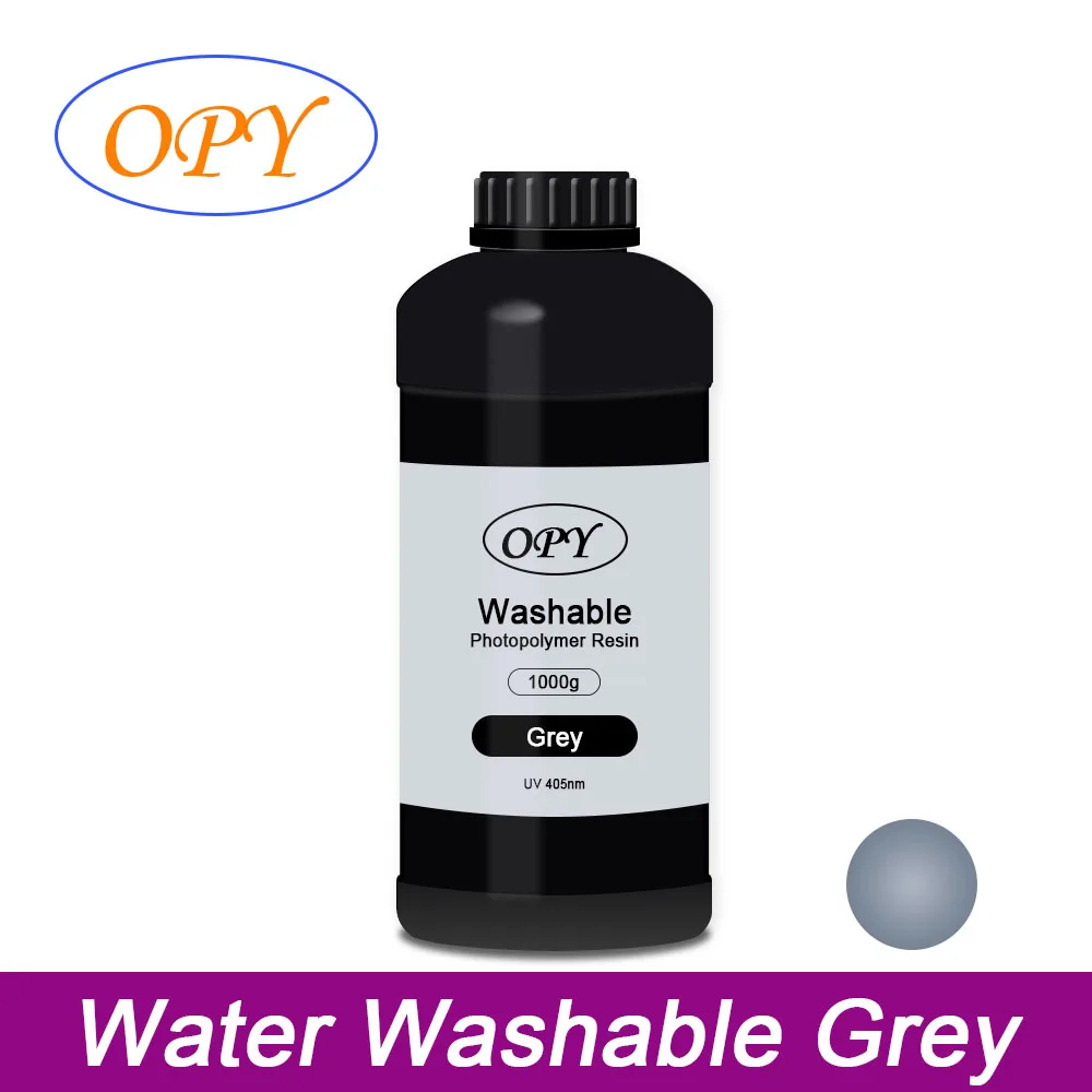 

Opy Water-Wash Uv Resin 1000G Liquid 405Nm Dlp Lcd 3D Printing Photo Polymer Material Grey White Transparent Uv-Curing Resin