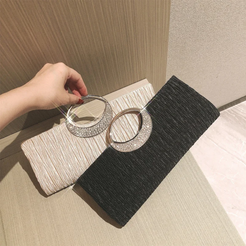 Elegant Evening Clutch Bag Luxury Diamonds Handbag for Party Wedding Banquet Women's Small Chain Crossbody Bag