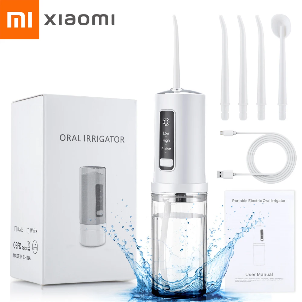 Xiaomi Oral Irrigator Electric Teeth Cleaner Dental Water Flosser 360 Rotating Nozzle Jet Deep Cleaning Gum Massage Oral Clean