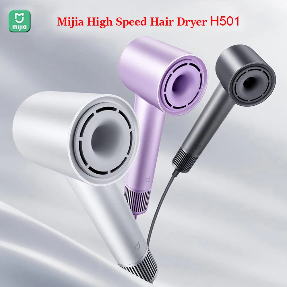 

New Mijia High Speed Hair Dryer H501 2min Rapid 220V Dry Hair 3 Color Low Noise Smart Temperature Control Anion Hair Dryer