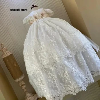 Lace Pearl Baby Gown 1