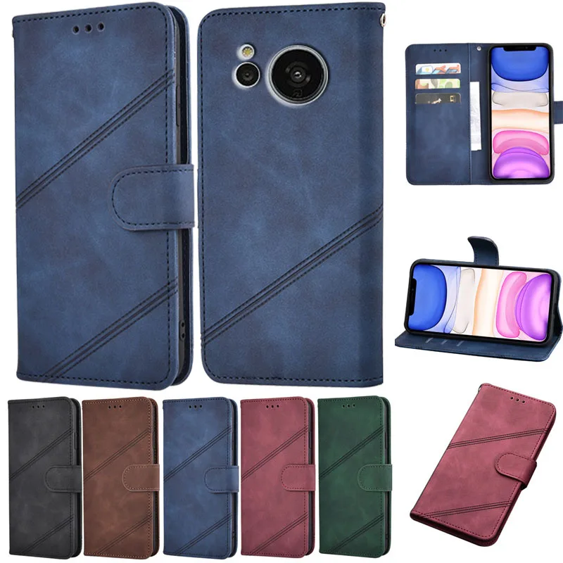 

Wallet Case For Sharp Aquos sense7 Flip Book Case Leather Phone Cover For Sharp Aquos sense7 Coque Protection Etui Hoesje