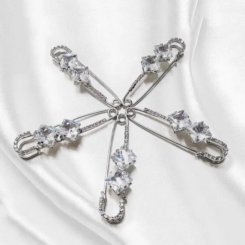 2 개/짝 3.5mm 내경 실버 크리스탈 핀 가죽 공예 액세서리 가방 의류 장식