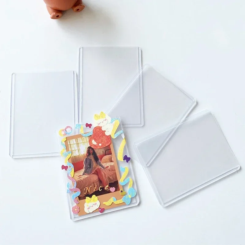 Card Protector Idol Card Protector Photo Card Holder 35PT Idol Photo Game Card Sleeve DIY Star Polaroid Card Protector for Baseball Football Game Cards