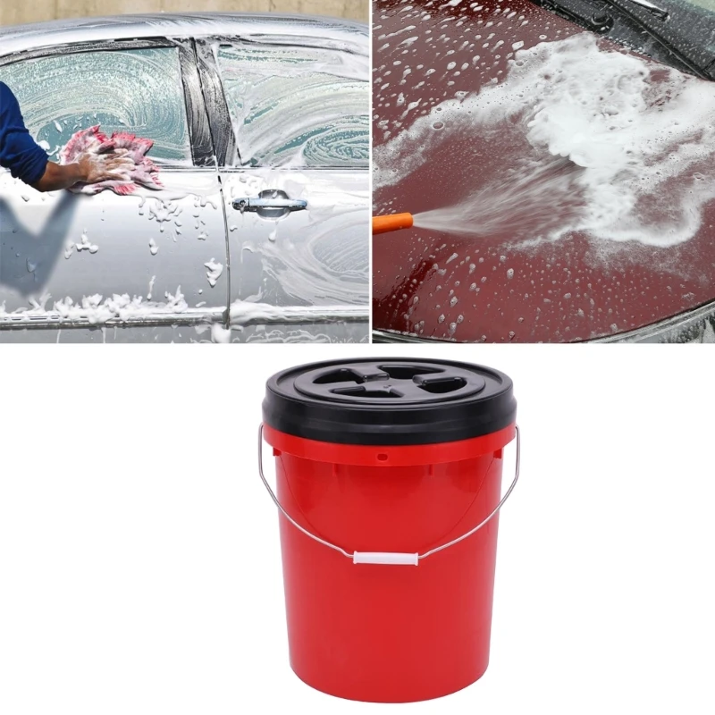 Car Wash Bucket Movable Car Wash Bucket Car Detailing Tool Multipurpose Mobile Wash Bucket