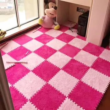 Alternative view of 5/10/20 Pcs DIY 30*30*1.1-1.2cm Thick Living Room Bedroom  Kids Room Soft Carpet Magic Patchwork Jigsaw Splice Baby Climbing Mat