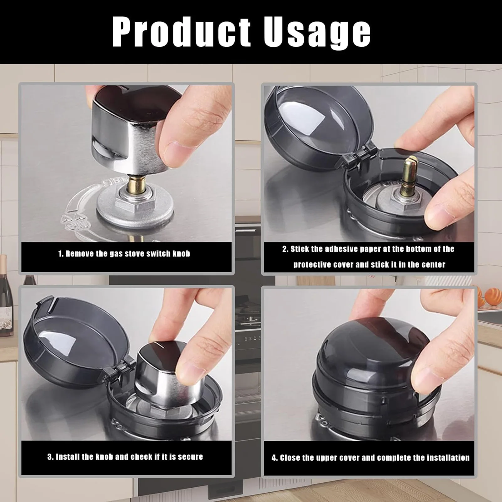 Child Proof Stove Knob Covers 2/4/8pcs Knob Covers with Black/Transparent Color for Child Safety Stove Guard