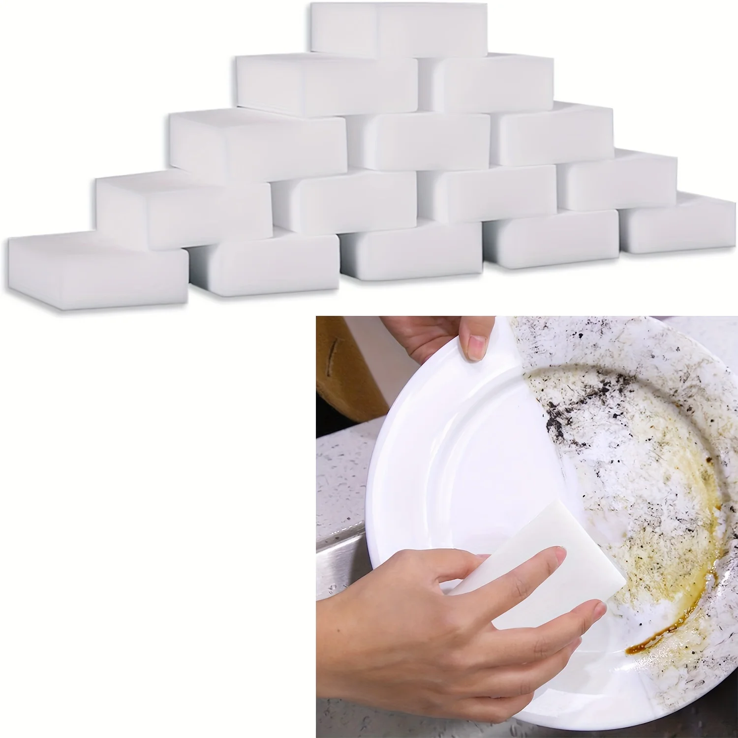 

20Pcs Magic Cleaning Sponge Multifunctional Household Brush, Suitable for Furniture, Kitchen, Bathroom, car, etc.