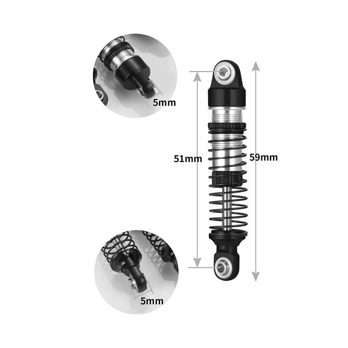

4Pcs Metal Oil Shock Absorber Damper for Traxxas TRX4M TRX-4M 1/18 RC Crawler Car Upgrade Parts Accessories, green