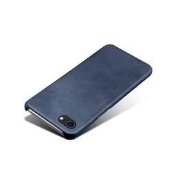 Premium PU Leather Slim Cover for iPhone - Elegant and Durable Smartphone Protection (Navy Blue)