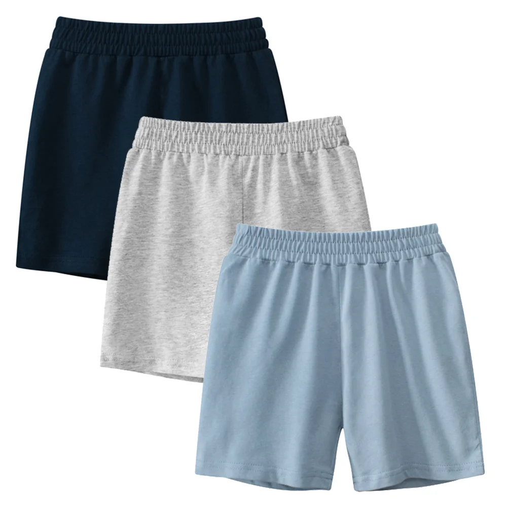 Jogger Shorts for Boys Kids Children Sports Run Cotton Pants Baby Solid Plain Color Summer Casual Blank Short Trousers 1-9 Years