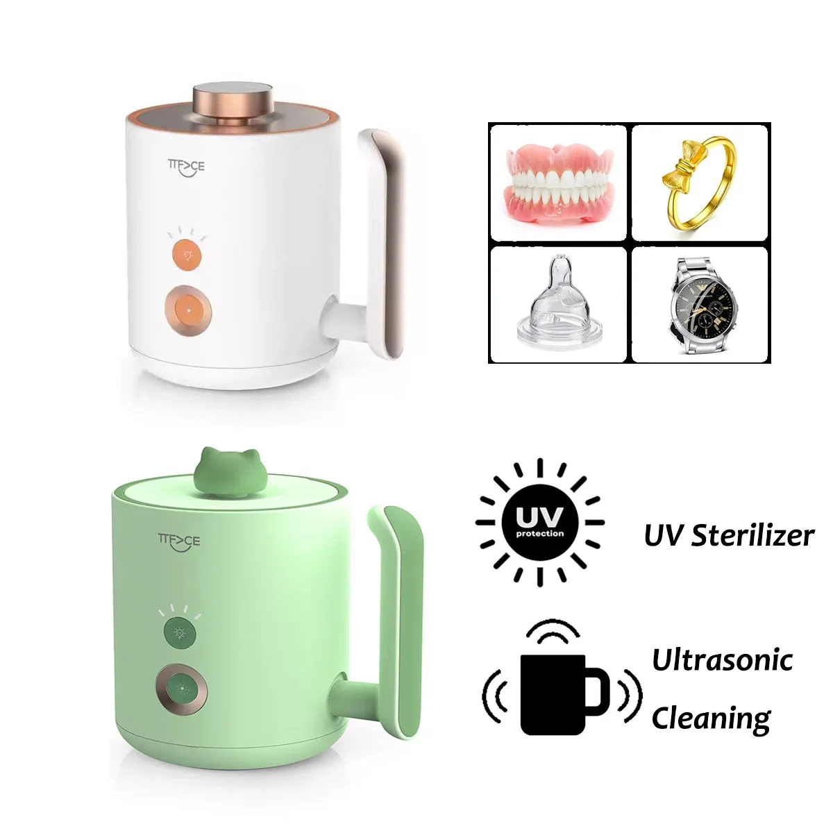DentalElectricUltrasonicCleaningUVSterilizerPortableDentureRetainerJewellery