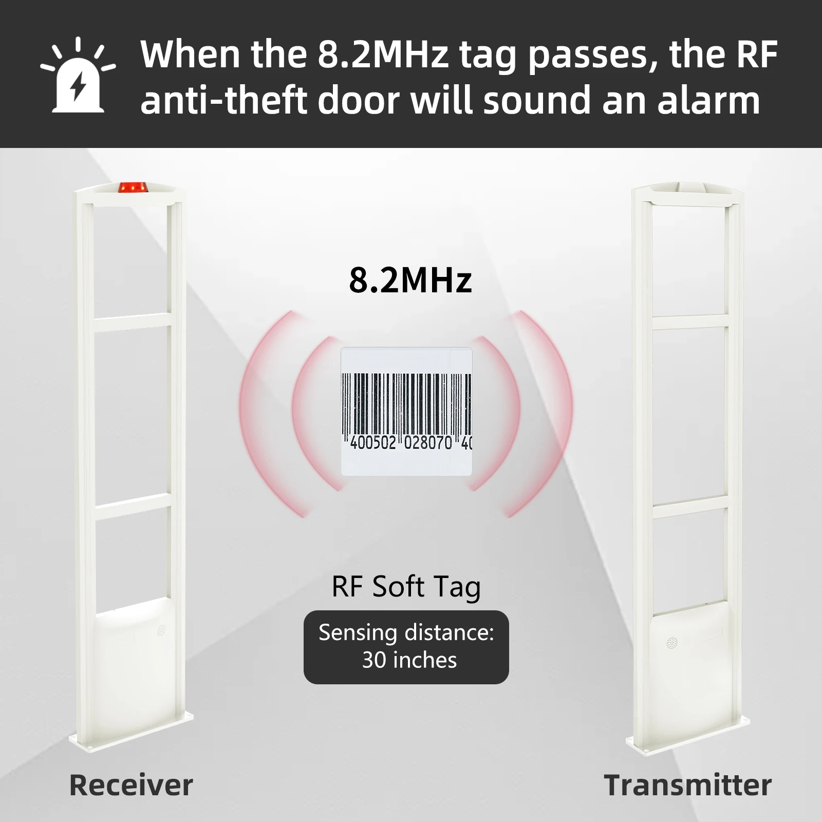 RF 8.2MHz EAS 시스템용 소매점 보안 소프트 라벨 1000개, 부티크 및 일반 상점용 도난 방지 스티커 40×40mm