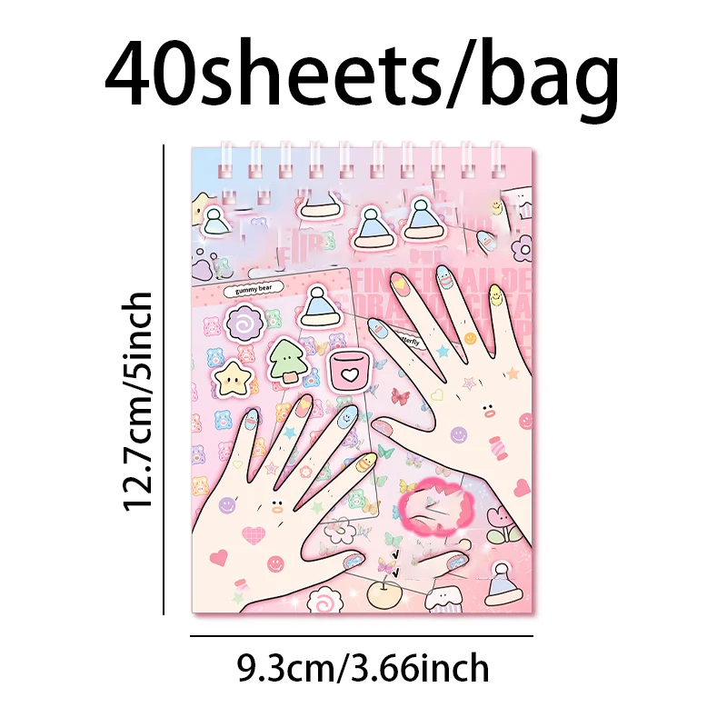 Mr Paper, Little Noga Sticker Book Series Stickerbuch Scrapbooking Aufkleber Student Stationery Supplies billiges Kawaii-Briefpapier – Detail 9