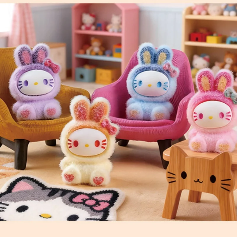 Niedliches, beflocktes Hasen-Gradienten-Blindbox-Accessoire, trendiges Spielzeug, Blindbox, Überraschungstüte, Schlüsselanhänger, Schreibtisch-Geburtstagsgeschenk – Detail 3