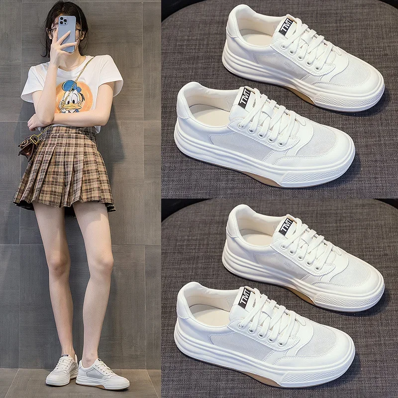 

Mesh small white shoes female new summer thin section leather board shoes breathable hundred casual sports women's shoes