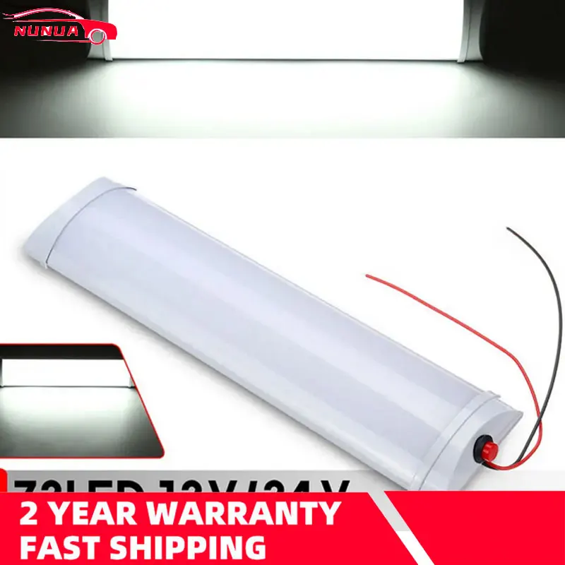 

11 inch Car Interior Led Light Bar 10W 72 LED White Ceiling Lights Tube With Switch For Camper Van Lorry Truck RV Camper Boat