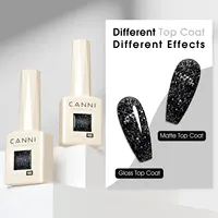 CANNI HEMA FREE Gel Nail Polish Black Glitter Diamond Sparkle Gorgeous Color Long Lasting Soak Off UV LED Gel Lacquer Super Top 2