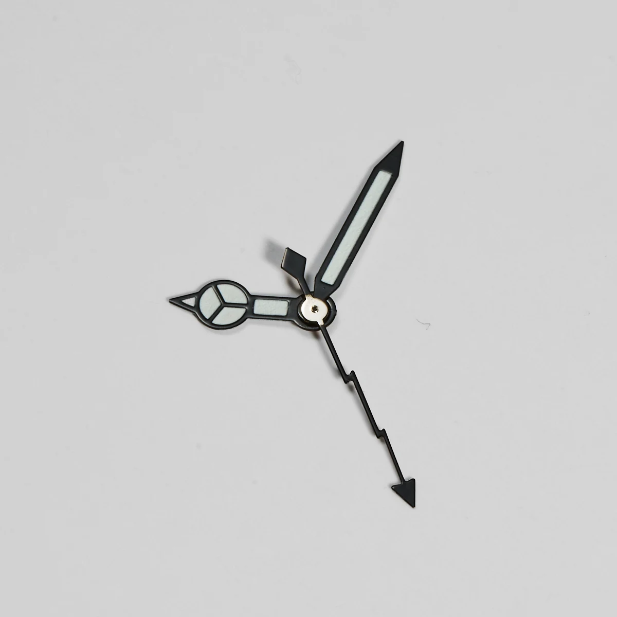 Green Luminescent Edged Watch Hands Accessories in Black and Silver with Orange Accents