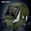 SANDA 2194 Square LED Electronic Watch Mens Multifunctional Digital Timing Clock Calendar Alarm Military Casual Waterproof Watch 3