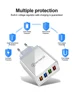 شاحن سريع USB متعدد المنافذ ، 3A ، 4 USB ، شحن سريع ، محول هاتف ، كمبيوتر لوحي ، حائط محمول ، شاحن سريع لـ Poco ، EU ، قابس لنا