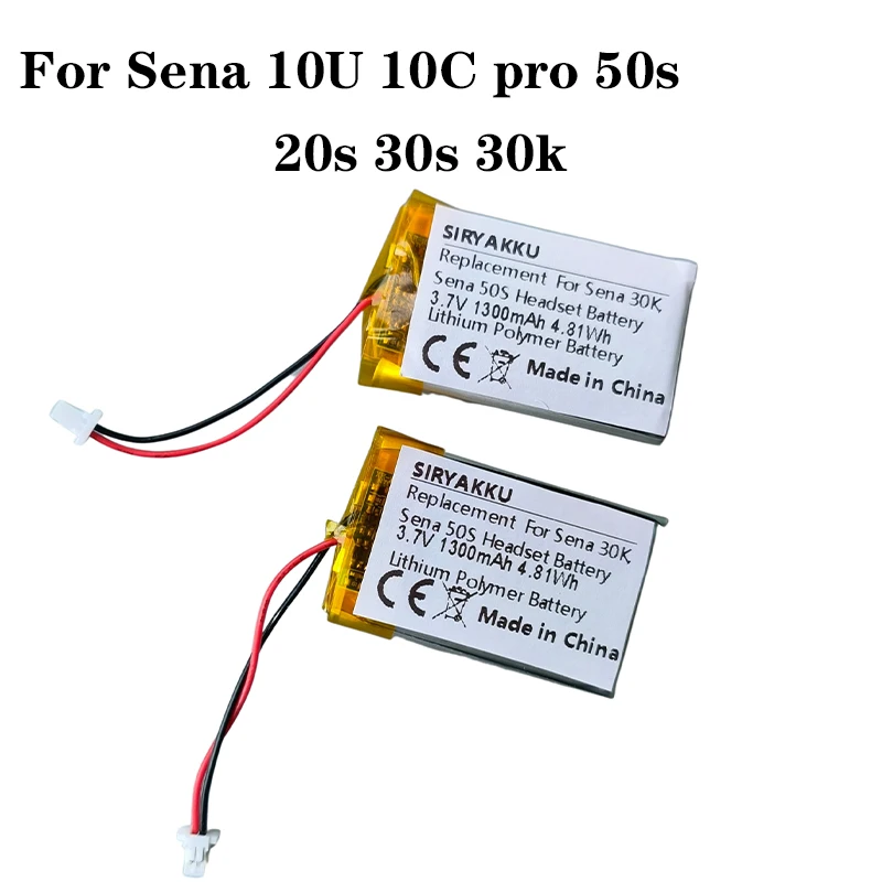 Sostituzione 1300Mah Per Sena 10U Sena 30K Sena 10S Sena 50S Auricolare Bluetooth 3.7V Batteria Ai Polimeri Di Litio