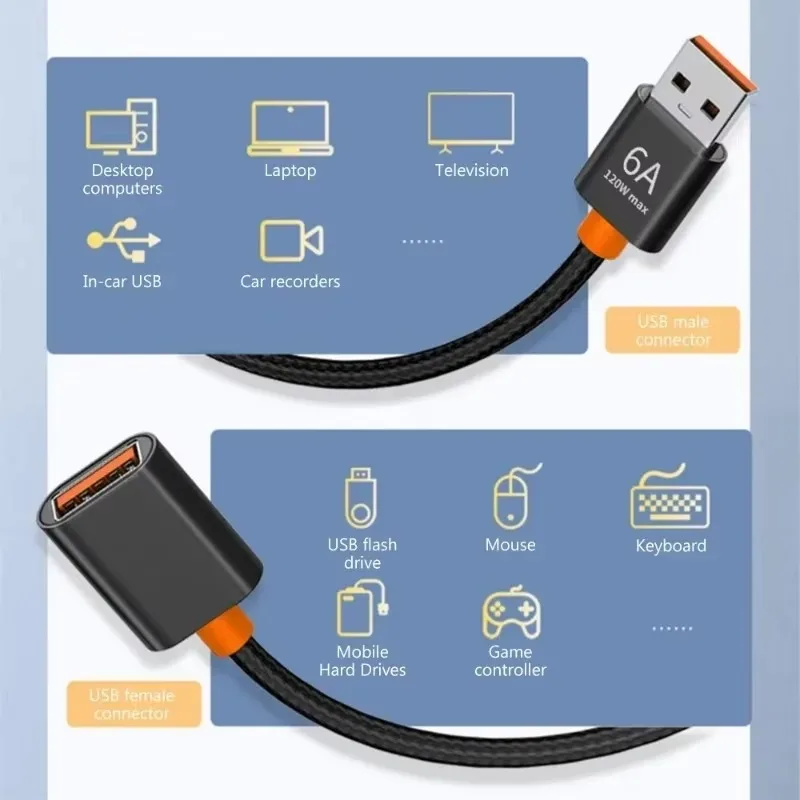 High-Speed USB 3.0 Extension Cable - Female to Male Extender Cord