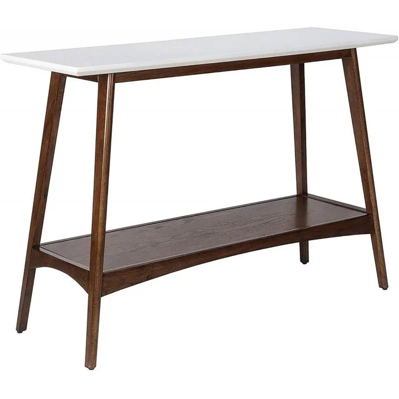 

Madison Park Parker Console Tables-Solid Wood, Two-Tone Finish with Lower Storage Shelf Modern Mid-Century Accent Living Room Fu