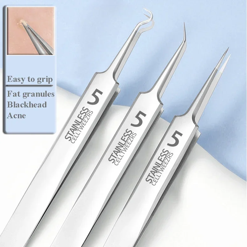 Ultra-fine No. 5 Cell Clip Set With Box Pimples Blackhead Clip Tweezers Special Scraping & Closing Acne Home Cleaning Skin Tools tweezer tool,pimples blackhead tweezers,blackhead clip tweezers,cosmetic tool