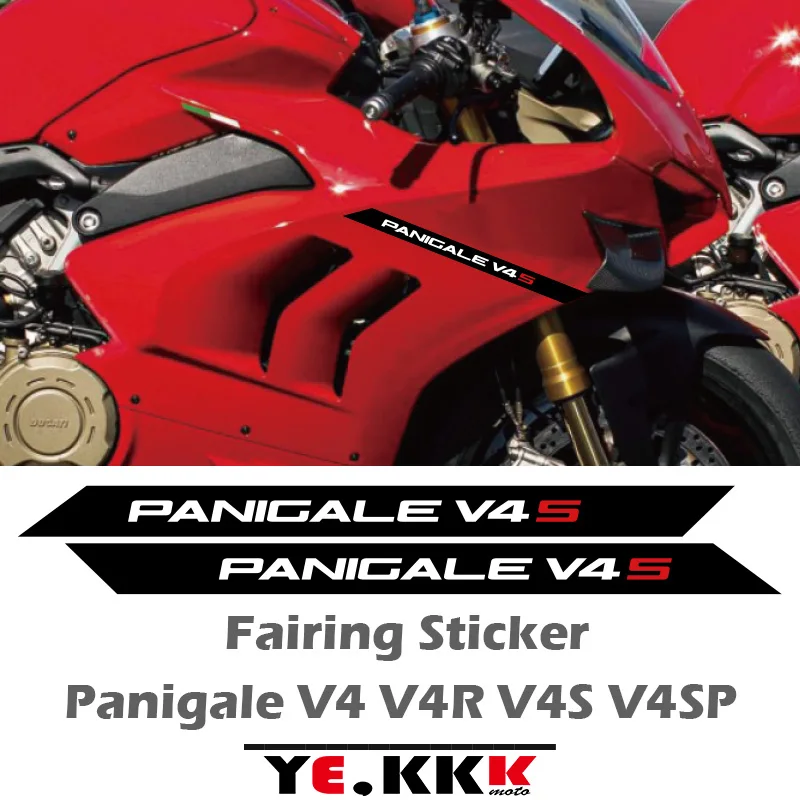 For Ducati Panigale V4 V4S V4R V4SP Pair of Fairing Stickers Shell Decals Panigale LOGO Custom Stickers cocolockey new replacement transponder blank key case shell for toyota tr47 no logo