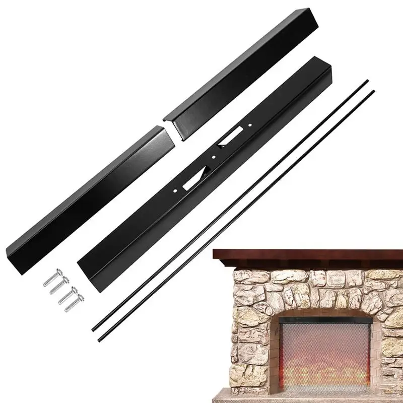 

Hearth Adjustable Rod Retractable Fireplace Steel Rods With Powder Coating Household Hearth Decors For Fireplace Hotel