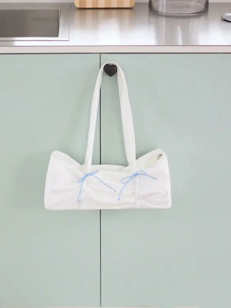 Korean New Arrival Sweet Drawstring Bow Large Capacity Handbag Tote Bags Women Commute Shoulder Bag