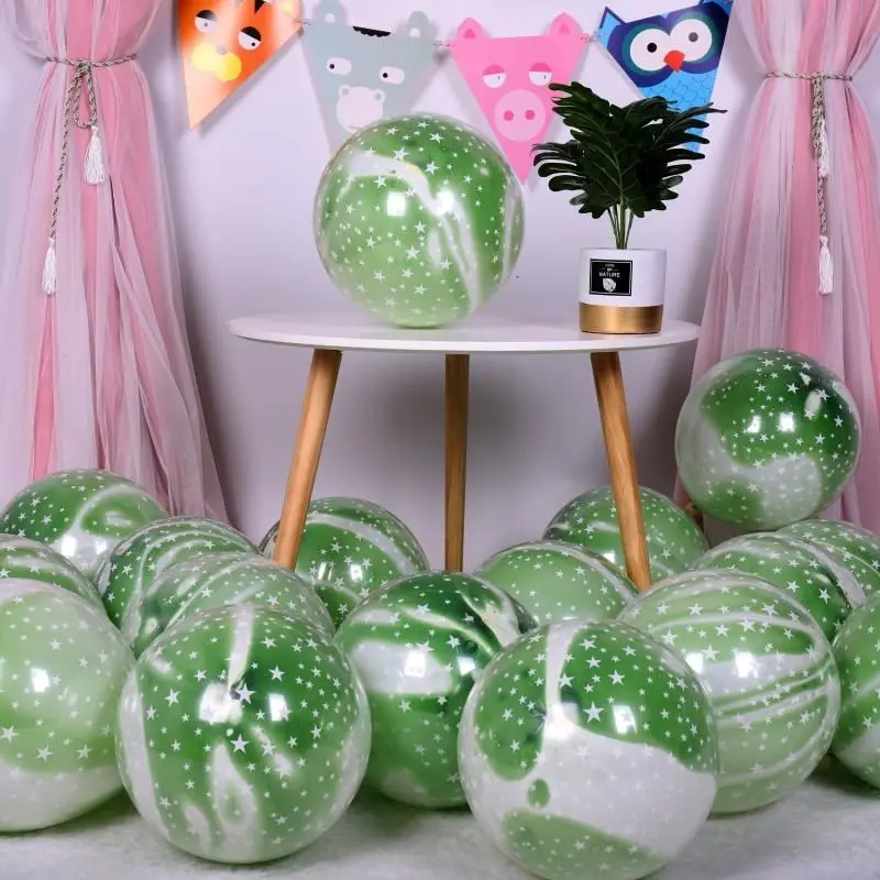 Colorful Agate Marble Latex Balloons - 12 Inch Party Decorations for Weddings, Birthdays, and Baby Showers