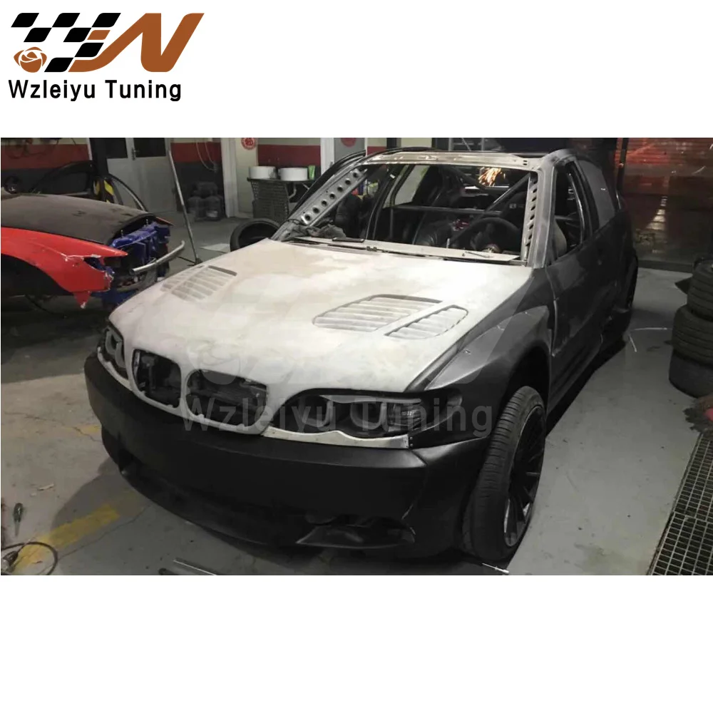 

TB Style Fiber Glass Wide Body Kit Fit For BMW E46 4D 99-05 High Quality Fitment 9 PCS