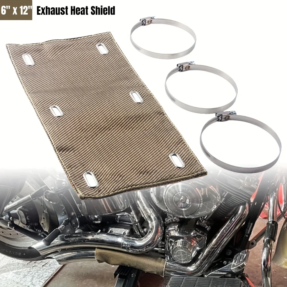Titanium Color Basalt Fiber Pipe Shield Design Exhaust Heat Shield Glass Fiber Sleeve Spark Plug Protection Cover Car Accesories