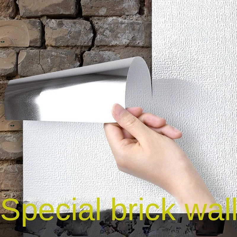 Peel and Stick Wallpaper Brick Cement Wall Plastering Stickers Waterproof Moisture-proof Scrubbable Household Rental Property