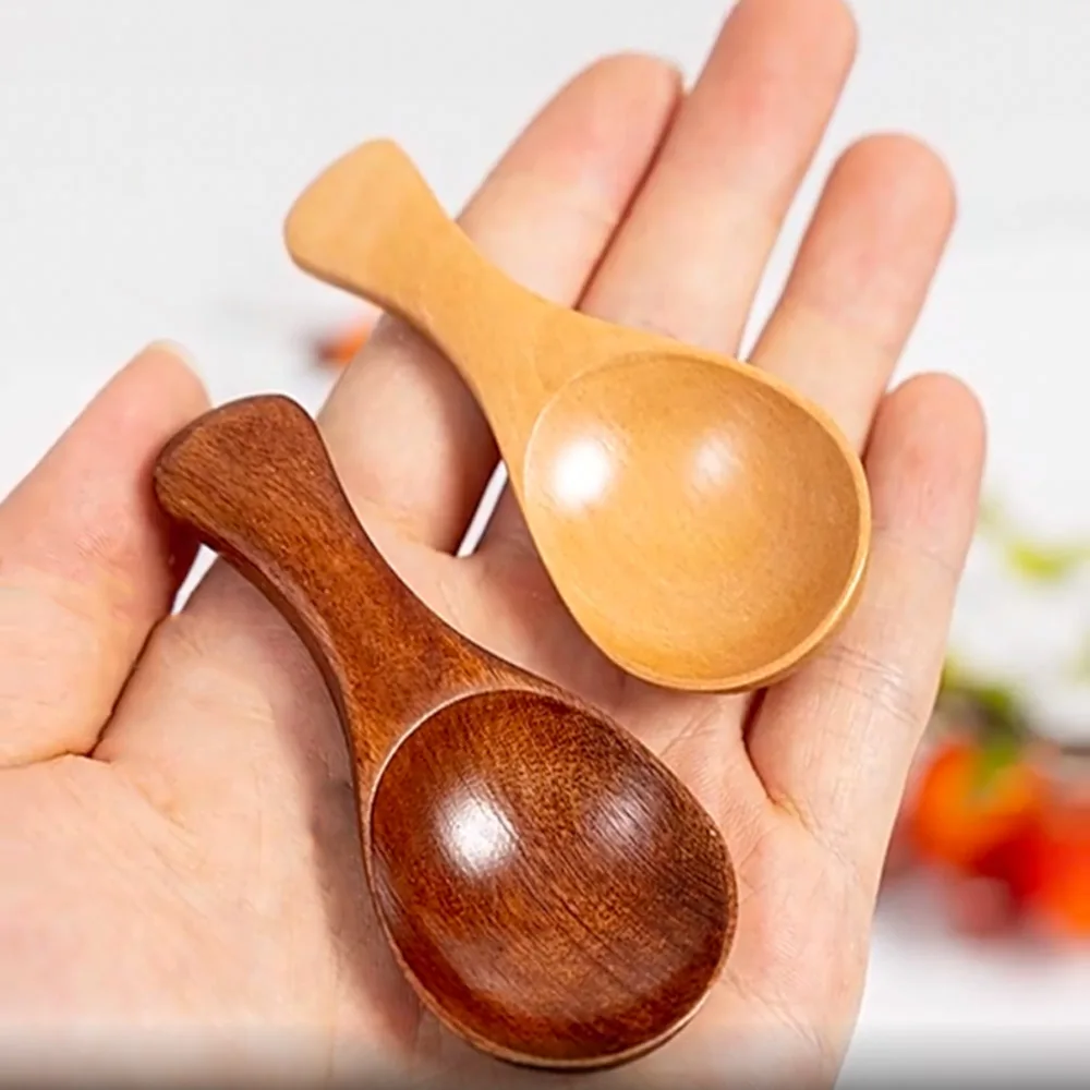 Small Wooden Salt Spoon - 20 Pack Mini Wood Spoon with Short Handle,  Perfect for Small Jars of Jam, Spices, Condiments, Seasoning, Sugar, Honey