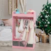 Kids Costume Organizer、 Costume Rack、Kids Armoire、Open Hanging Armoire Closet with Mirror-PINK 3