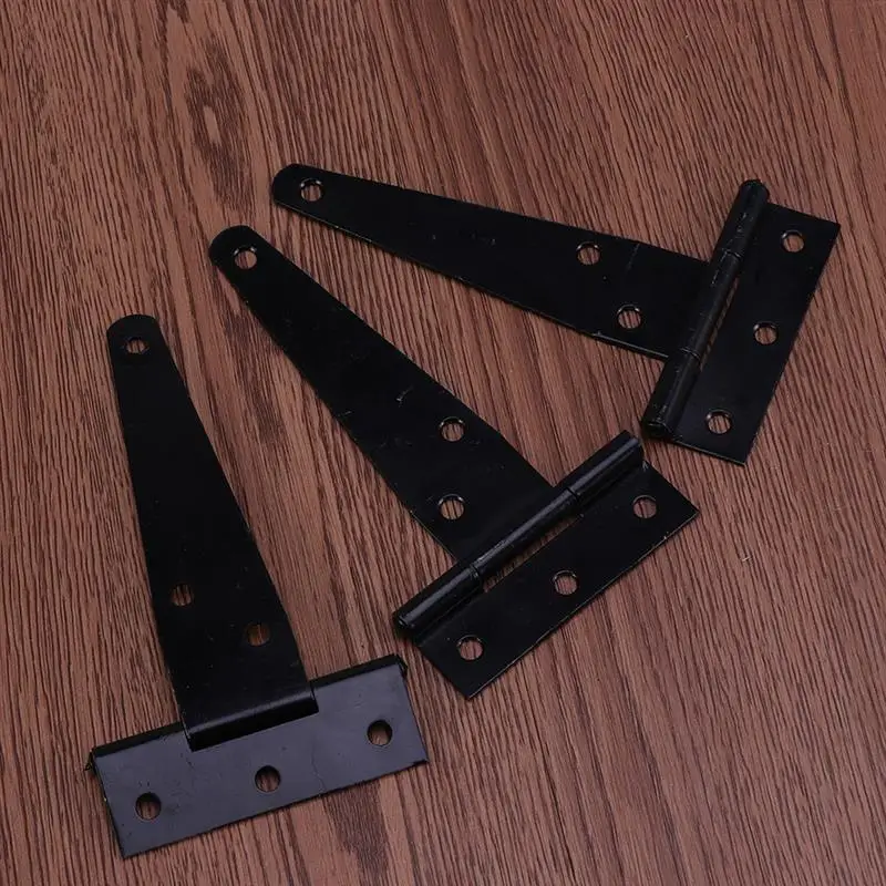 12Pcs Hinges Wooden Doors 4Inches T Shaped Rustproof Iron Light Duty Shed Hinge Wall Mounted Shelves Strap Hinge Door Wall stainless steel hinges,door hinges,plastic hinges,nylon hinges