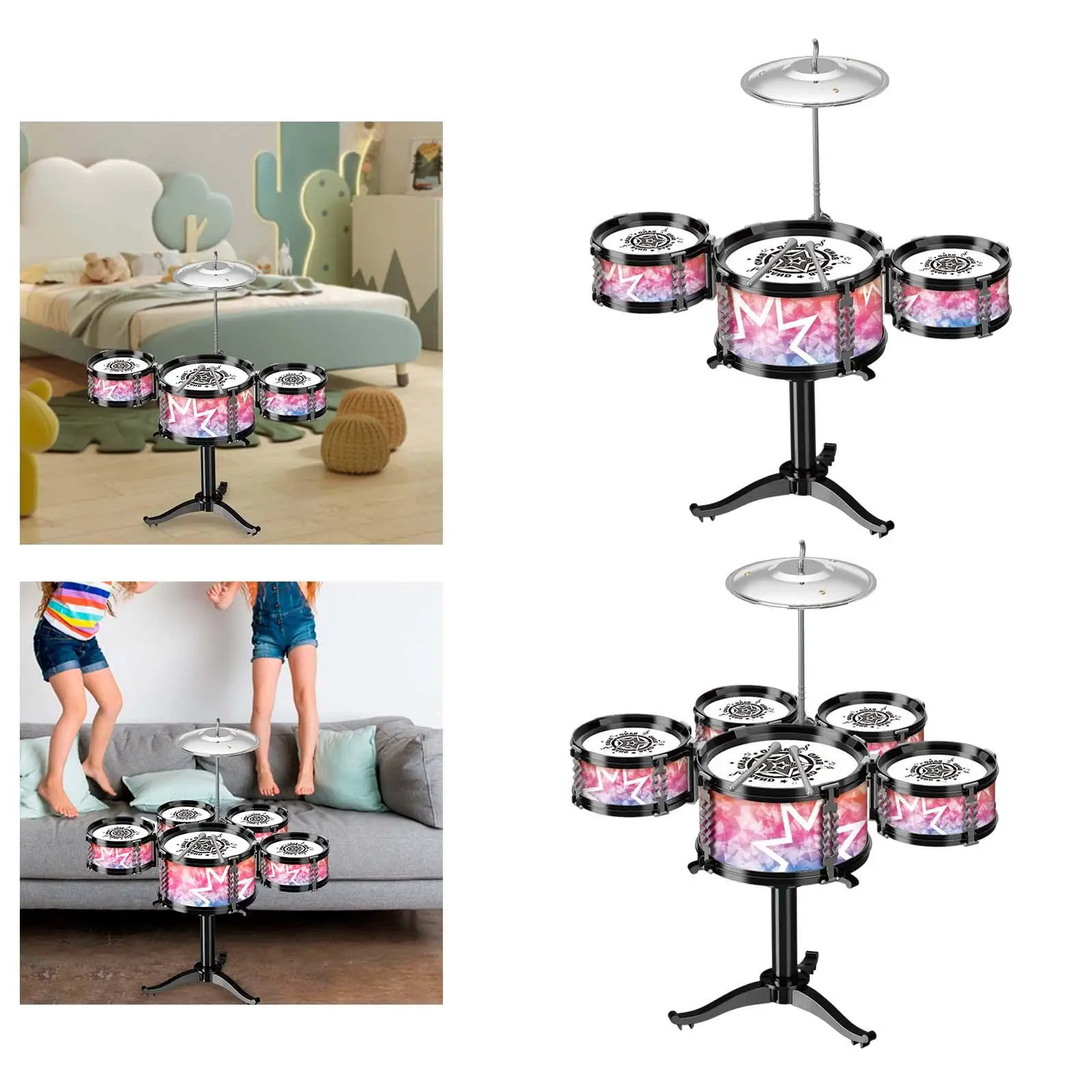 Kids Drum Set Percussion Toys Early Learning Development Toy for Concert