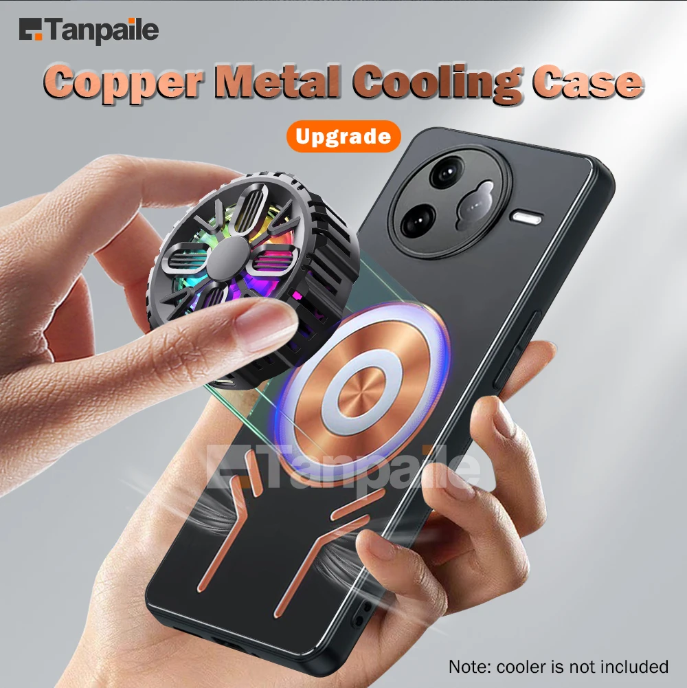 Copper Metal Cooling Shockproof Bumper Case with Heat Dissipation