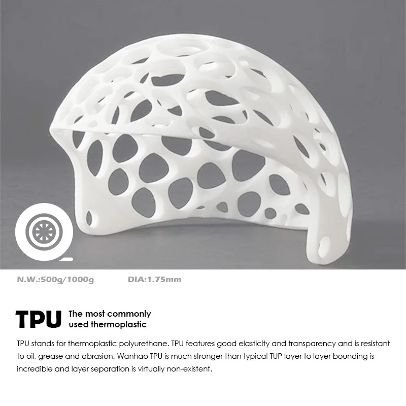 3D Printing Gloeidraad Tpu Flexibele Filamenten Tpu Filament Plastic Voor 3D Printer 1.75Mm Afdrukken Materialen Wit Zwart Etc Kleuren