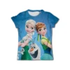 Kawaii Anna Elsa Frozen T Shirt Girl Tops Tees Kids Girls Clothes Disney T-shirts Children Short Sleeve Birthday Party Costume 1