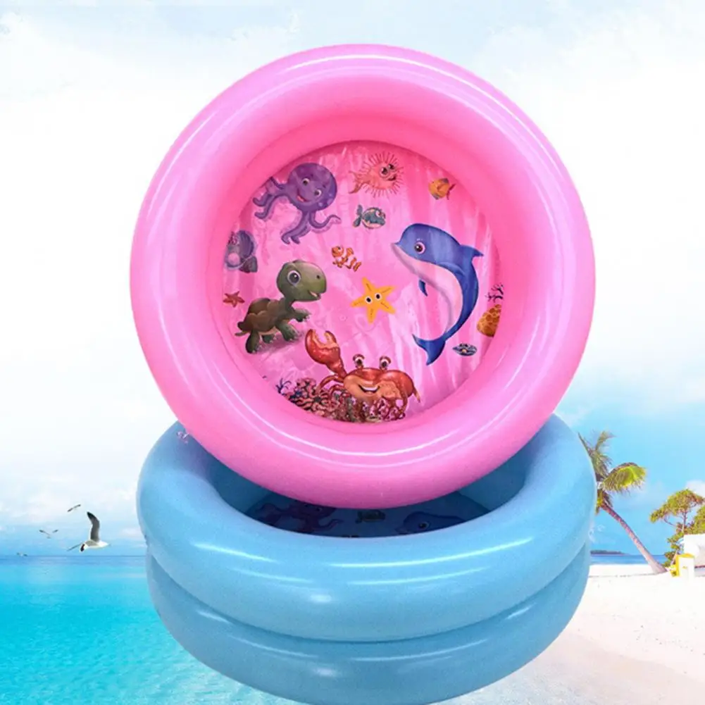 

Baby Ball Pit Pool Blue/Pink Baby Swimming Pool Thickened Lovely 2 Rings Inflatable Baby Water Pool Baby Accessories