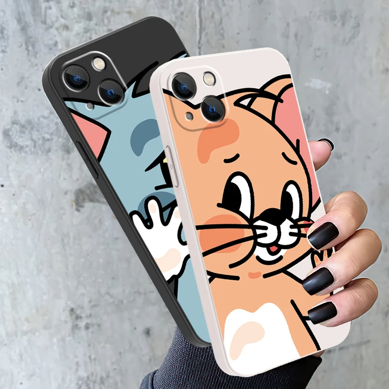 iphone 13 pro phone case Cat Mouse Phone Case For iPhone 13 12 11 Pro MAX 6 6S 7 8 Plus X XS XR 12 13 Mini SE 2020 Cartoon Soft TPU For iPhone 12 Cover 13 pro max cases