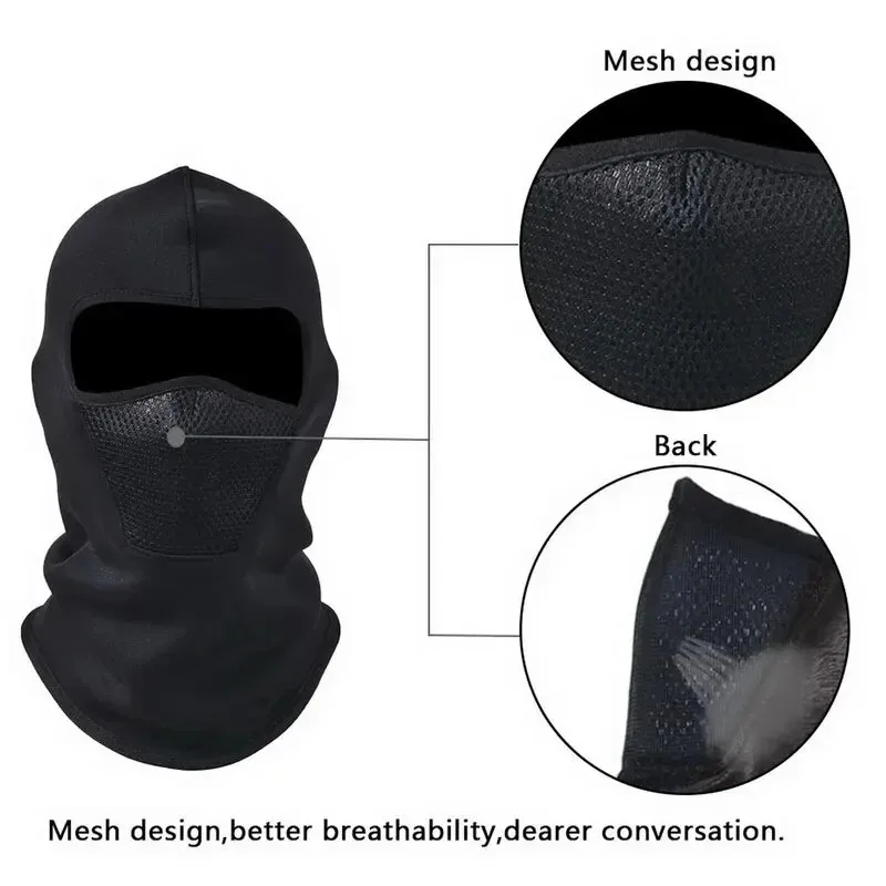 Winter Velvet Mesh Riding Hat Motorcycle Balaclava Hat Outdoor Skiing Camping Sports Dustproof and Windproof Scarf Headband